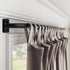 Curtain Rods for Windows 48 to 84 inch, 5/8" Diameter Black Curtain Rod Ceiling Mount, Warp Around Long Curtain Rod for Bedroom Living Room Blackout Curtain Rod