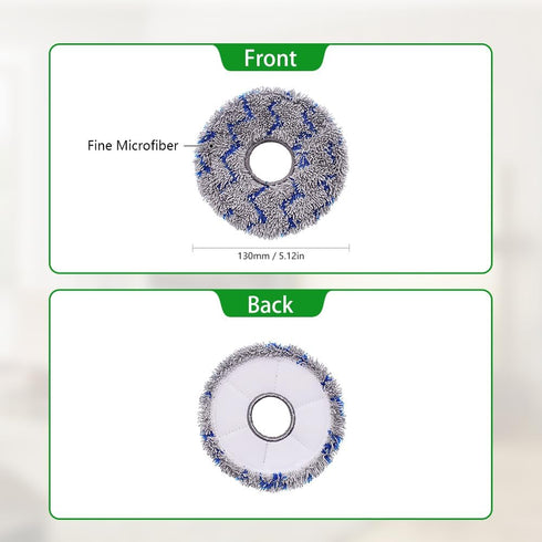 neutop Replacement Mopping Pads Microfiber Mop Cloths for Ecovacs Deebot X1 Turbo, 4-Pack