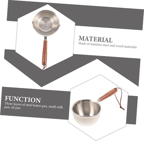 Small Stainless Steel Sauce Pot - Mini Camping Saucepan for Grill Basting, Milk, and Induction Cooking