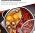 Cabilock Nonstick Frying Pan, 32cm Double Flavor Hot Pot with Divider, Stainless Steel Dual Sided for Induction Cooktop