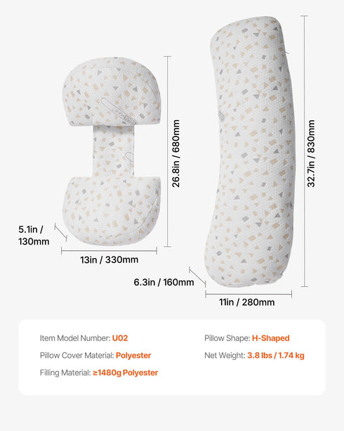 VEVOR Pregnancy Pillows for Sleeping, Adjustable Maternity Pillow for Pregnant Women, Soft Pregnancy Body Pillow