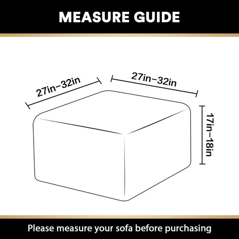 PrinceDeco Stretch Ottoman Cover Ottoman Slipcovers Square for Living Room Foot Stool Stretch Covers to Fit Ottoman