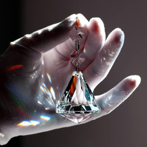 10pcs 40mm Crystal Ball Prisms Chandelier Parts Pendant, Hanging Glass Crystals Suncatcher for Window Decoration Clear
