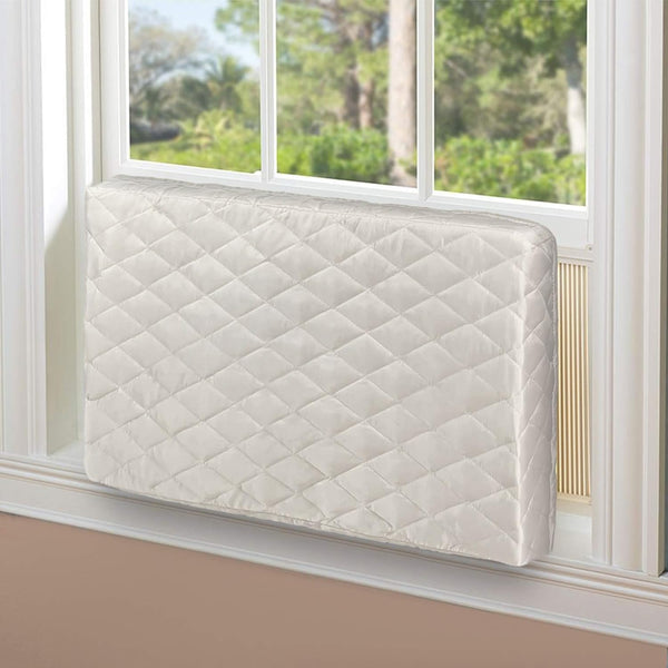 Homydom Indoor AC Cover, Air Conditioner Defender with Double Insulation, Light Yellow, L-28"x 20"x 3.5"