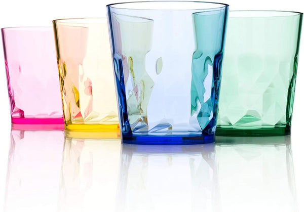 SCANDINOVIA 8 oz Unbreakable Premium Juice Glasses, Set of 4, BPA Free, Dishwasher Safe