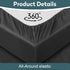 Toodou Soft Brushed Microfiber Black Twin Size Fitted Sheet, Comfortable and Durable Mattress Cover