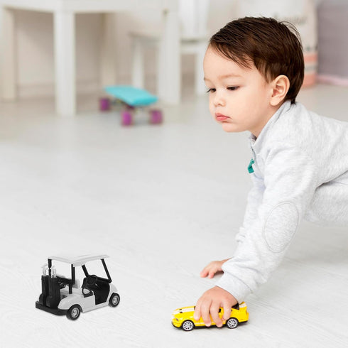 WINOMO Die-cast Model Metal Golf Cart, Pull Back Action Mini 1:20 Scale Vehicle for Kids Party Favor