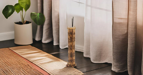 Wooden Incense Stick & Cone Burner Holder, Large Organic Eco-Friendly Ash Catcher for Home Fragrance