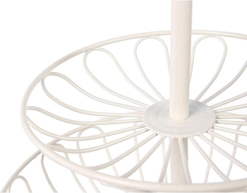 Juvale Large White 3 Tiered Fruit Basket for Kitchen Counter, Metal Stand for Fresh Produce and Vegetables (18 In)