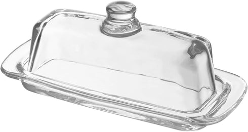 HIC Kitchen Glass Butter Dish with Lid, Cadmium Free, for East-Coast Butter