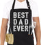 BBQ Funny Apron for Men - Best Dad Ever Chef Bib with 2 Pockets, Adjustable Neck Strap, Black