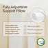 21 8 Coop Home Goods Four Position Adjustable Support Pillow, x Half-Moon Shape with Memory Foam Insert, Wedge Pillow