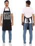 BBQ Funny Apron for Men - Best Dad Ever Chef Bib with 2 Pockets, Adjustable Neck Strap, Black