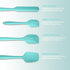 4 Piece Silicone Spatula Set, Flexible Heat Resistant Non-scratch Rubber Spatulas with Stainless Steel Core, Aqua Sky