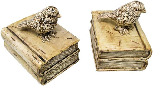 Trademark Innovations Decorative Bird Bookends for Bookshelf, Brown