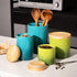 Sweejar Ceramic Food Storage Jar, Stackable Kitchen Canisters with Airtight Seal Wooden Lid, 16 Fl Oz (Gradient Green)