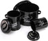 3 Pack Set, Frcctre Vegetable Storage Tins, Potato Onion Garlic Storage Canister Black Metal Kitchen Vegetable Keeper