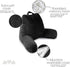 Cozy Milliard Reading Pillow with Arms, Black, Shredded Memory Foam Back Pillow for Bed Sitting Up - Sit Up Backrest