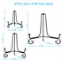 6PCS Black Iron Plate Stands for Display, 3 Sizes 4, 6, 8 Inch, Mini Easel Holders for Frame, Book, Card