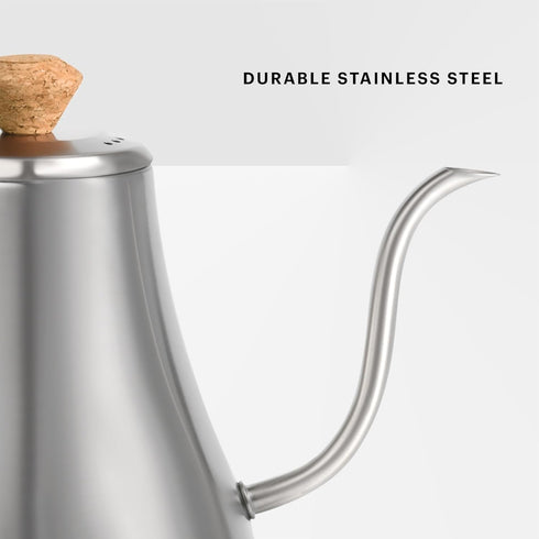 27oz Bodum Melior Gooseneck Electric Water Kettle, Pour Over Coffee & Tea, Brushed Stainless Steel
