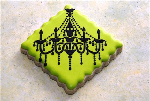Designer Stencils Chandelier Stencil Set, Cake and Cookie Stencils, Beige/Semi-Transparent