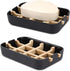 Bamboo Wooden Soap Dishes for Shower with Drainage for Bathroom Bar Soap