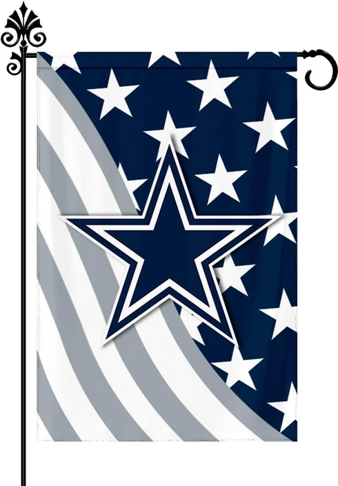 Welcome Decorations Garden Flag, Double Sided Football Sport Fans House Flag 12 X 18 Inch (Blue Stripe)