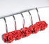 BEAVO Shower Curtain Hooks, Decorative Rustproof Resin Rose Flower Shower Hooks, Set of 12 (Red)