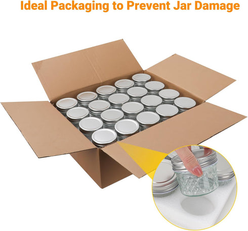 40 Pack 4oz CycleMore Clear Mason Jars With One Piece Silver Lids, Mini Glass Canisters, Spice Bottles, Canning Jars