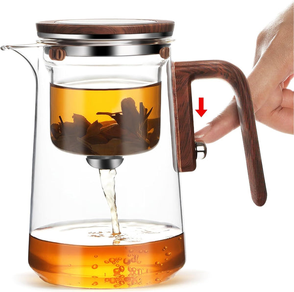 Enchant Tea Pot - 800ml/27.1oz Witchcraft Magic Glass Teapot, Magnetic Water Separation
