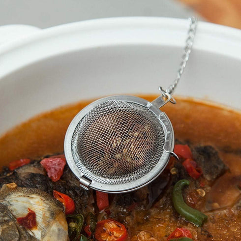 Mayata 3pcs Stainless Steel Fine Mesh Seasoning Ball, Kitchen Soup Spice Stew Filter Tool, Metal Tea Bag Tea Ball (3pcs