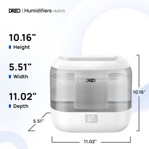 4L 28 36H Dreo Smart Humidifiers for Bedroom, Top Fill Supersized Humidifier Large Room with dB, Runtime