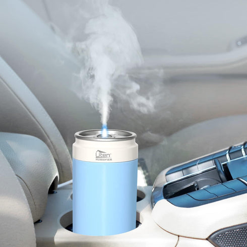 Humidifier for Bedroom, USB and Battery Powered Portable Humidifiers for Home, 2 Mist Modes, Night Light, Auto-Off