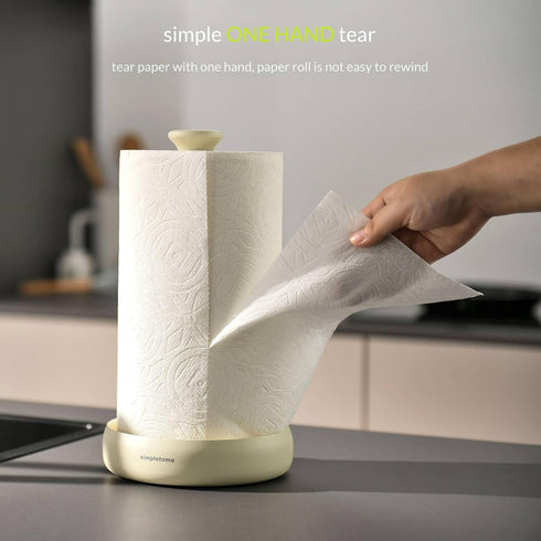 Countertop simpletome Paper Towel Holder Keep It Rolled Up Weighted Base (Matt Cream)