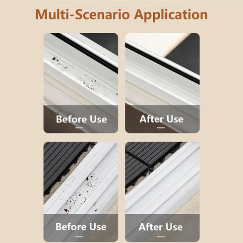 2 in 1 Groove Cleaning Brush, Multifunction Hard Bristle Crevice Cleaning Brush with Hidden Scraper for Window Track
