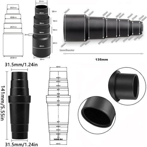Universal Vacuum Hose Adapter Kit Reducer Attachment Set,Shop Vac Vacuum Attachment Hose Adapter Kit 3 Pieces