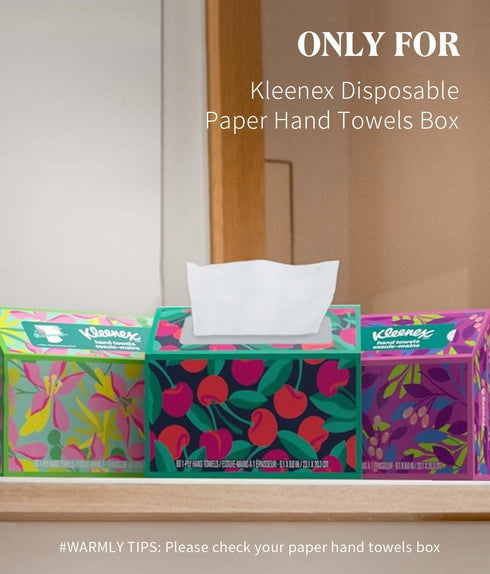 Livelab Paper Towels Cover Compatible with Kleenex Disposable Paper Hand Towels, PU Leather Tissue Box Holder Dispenser