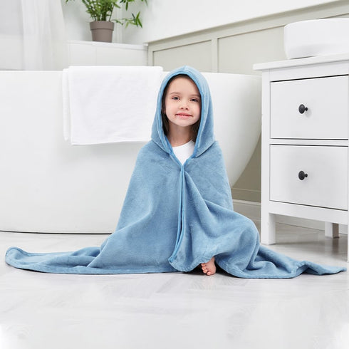50"x30" 3-12 Hiturbo Kids Hooded Bath Towel: Soft Plush Pool Beach Fleece Towel Blanket - Toddler Towels Wrap for Boys