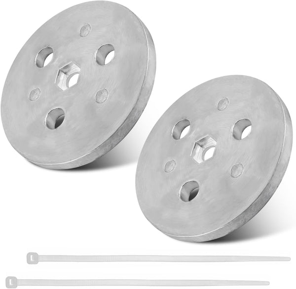 Zinc Anode Weight Plate - Anti-Corrosion and Electrolysis, Protects Metal Components in Salt System Pool (2 Pack)