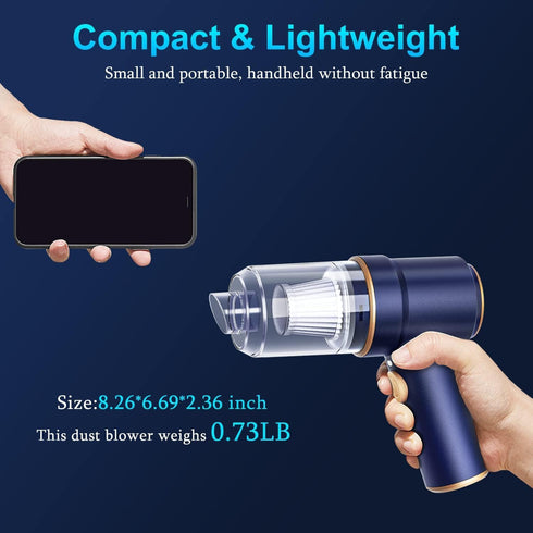 Handheld Car Vacuum Cleaner, 9000Pa High Power Wet and Dry Vacuum with LED Light and Multi-Nozzles for Home
