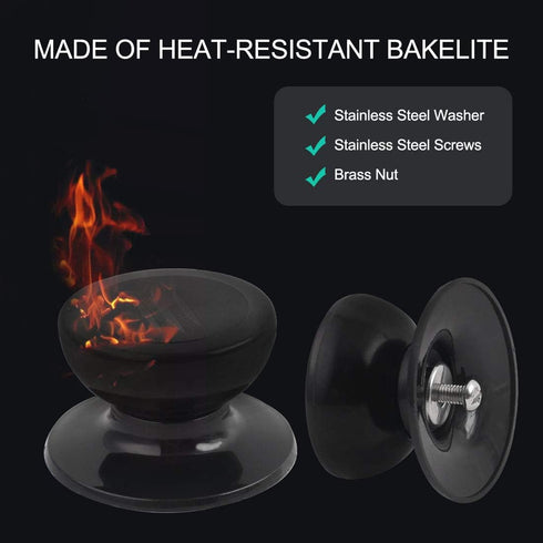 uxcell Universal Lid Knobs for Pan Pots Cover Grip Replacement, Heat Resistant Plastic Knob Handle