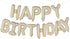 Beige Happy Birthday Balloons Banner, 16 Inch Mylar Foil Letters