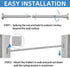 Matte Silver Shower Curtain Rod, 1 Inch Diameter Stainless Steel Adjustable Spring Tension Rods 32 to 68"
