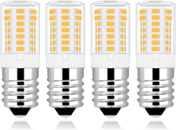 E17 Light Bulb 3000K Warm White - T5 Intermediate Base Microwave LED Bulbs, 3.5W Equivalent for Refrigerator, 4 Pack