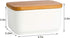 Arswin Countertop (300ml) Porcelain Butter Dish with Bamboo Lid, Ceramic Butter Keeper Container for or Refrigerator