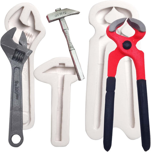 Hand Tools Chocolate Silicone Molds, 3 Packs Large Hammer Wrenches Pliers Baking Molds for Cake Decoration
