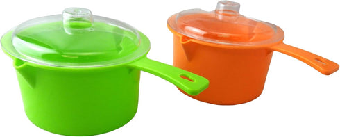 Set of 2 Microwave Saucepan with Lid, 800ml Each, Store Heat and Eat