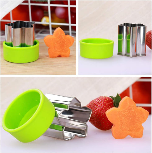 Vegetable Cutter Shapes Set - 8 Pack, 1.5" Stainless Steel Mini Cookie & Fruit Cutters for Kids, Baking & Food Prep