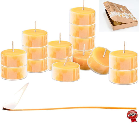 PURE PLANT HOME Honey Scented Beeswax Candles - 100% Pure Natural, 10 DRIPLESS Candles, Made in USA