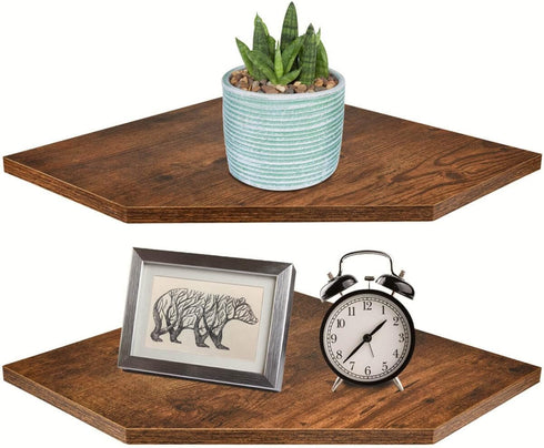 Homode Corner Shelf Wall Mount, Set of 2 Floating Corner Shelf Organizer